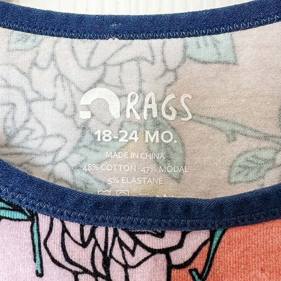 Rags to Raches Girls Floral Romper / Size 18-24 months - Picture 3 of 5